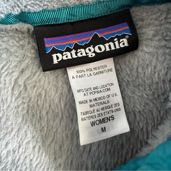 Patagonia Women's Vintage Re-Tool Snap-T Pullover Fleece Jacket Gray Teal Medium - Picture 7 of 7